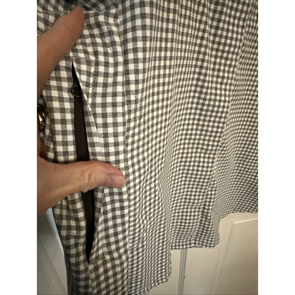 Title Nine Women's Snap Up Shirt Gray Check Long Sleeve With Pockets Size Medium - Picture 4 of 11